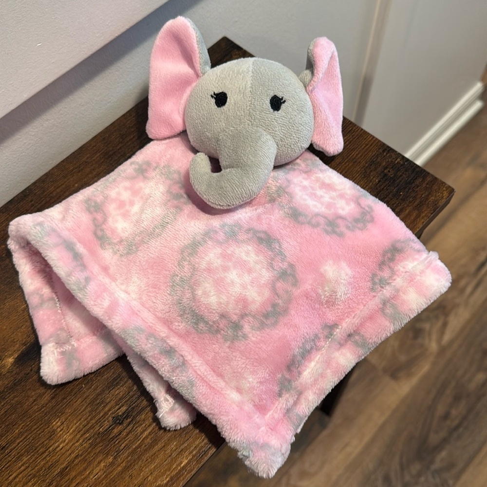 Hudson Baby Animal Face Security Blanket, Girl Elephant